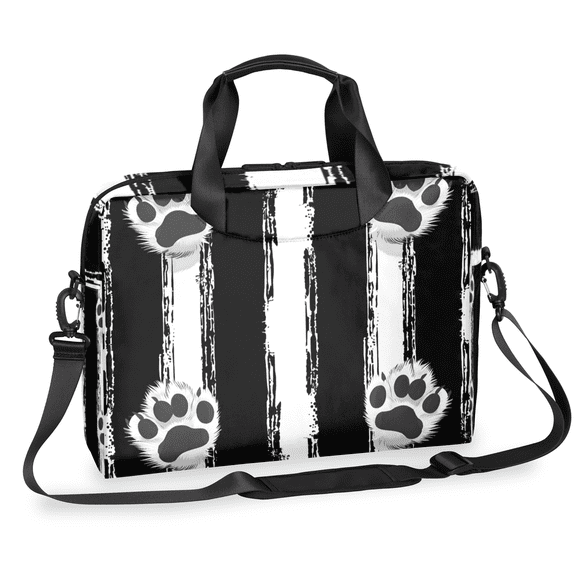 Herdesigns Cute Dog Paw Print Laptop Bag for Women Men, Computer Case Briefcase Messenger Bags, 15-15.6 inch Laptop Sleeve Shoulder Bag