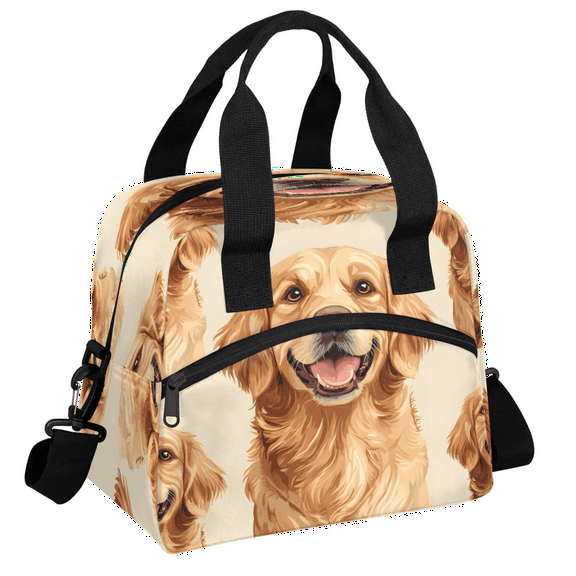 Herdesigns Cute Dog Print Lunch Bag for Women Men Adult, Funny Large Insulated Reusable Lunch Box Leakproof Portable Cooler Tote Bags for Work Picnic Beach