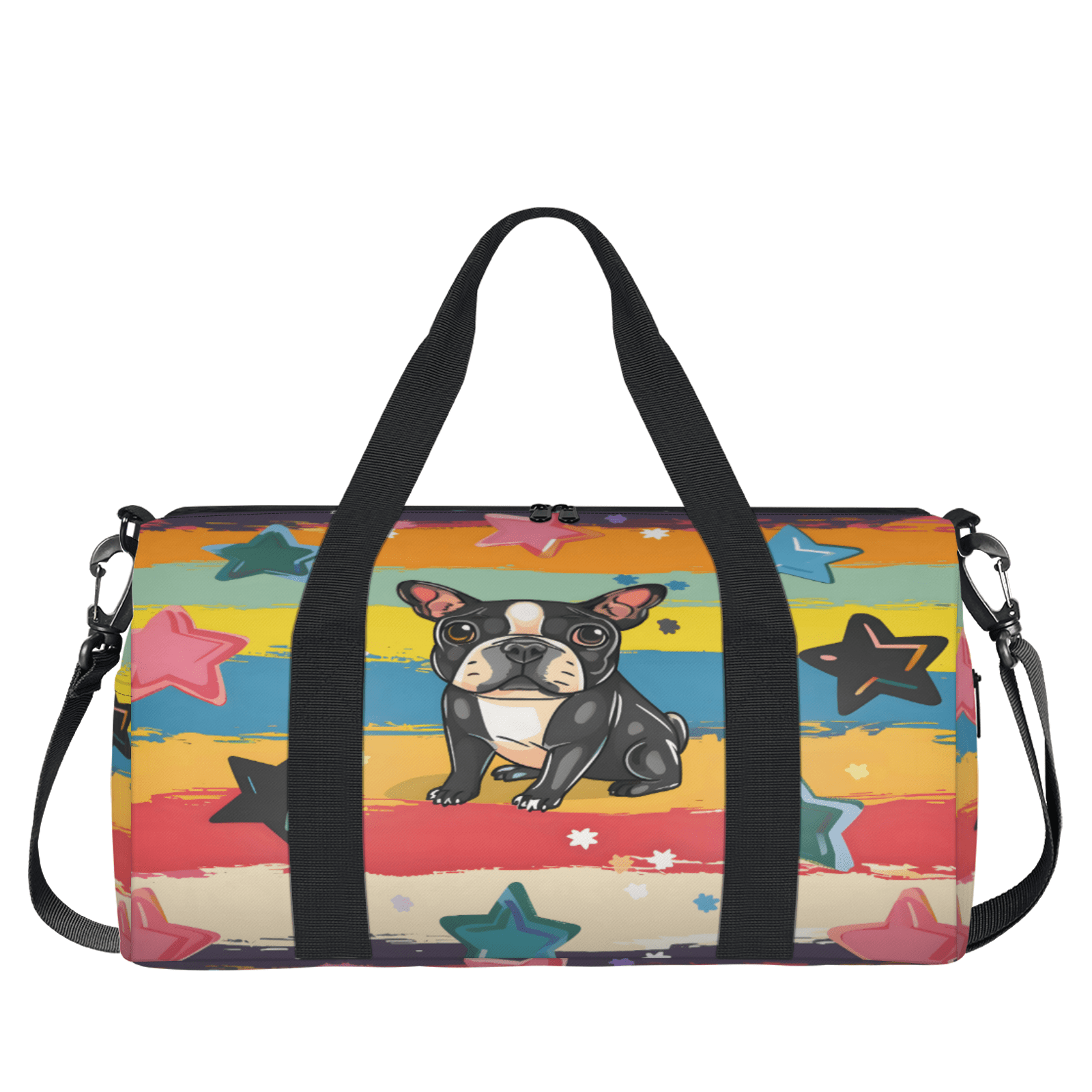 Herdesigns Cute Dog Puppy Cartoon Doggy Gym Bag for Women, Duffle Bag for Travel Sport, Lightweight Waterproof Carry on Weekender Overnight Dance Yoga Workout Bags