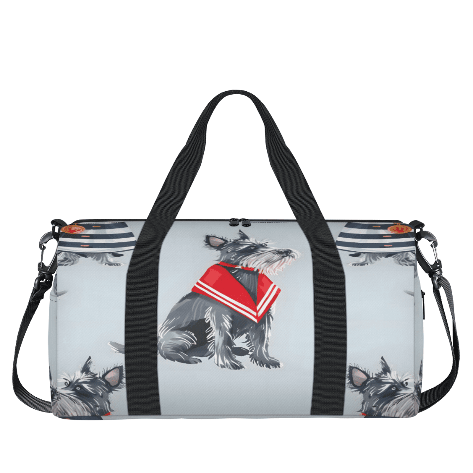Herdesigns Cute Dog Scottish Terrier Gym Bag for Women, Duffle Bag for Travel Sport, Lightweight Waterproof Carry on Weekender Overnight Dance Yoga Workout Bags