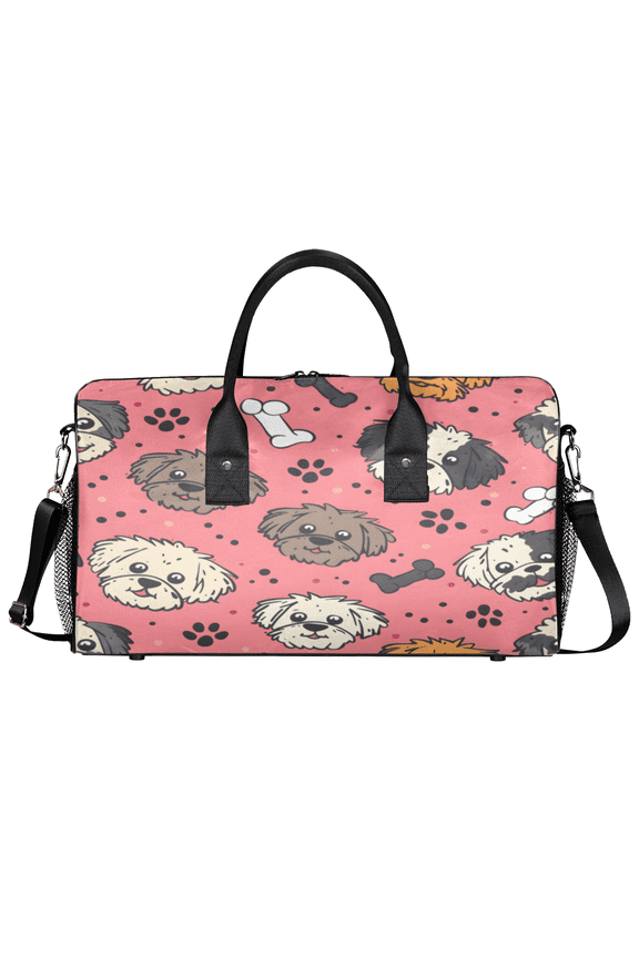 Cute Dog Travel Duffle Bag for Men Women, Dog Paw Gym Sport Bag Lightweight Waterproof Weekend Overnight Carry On Tote