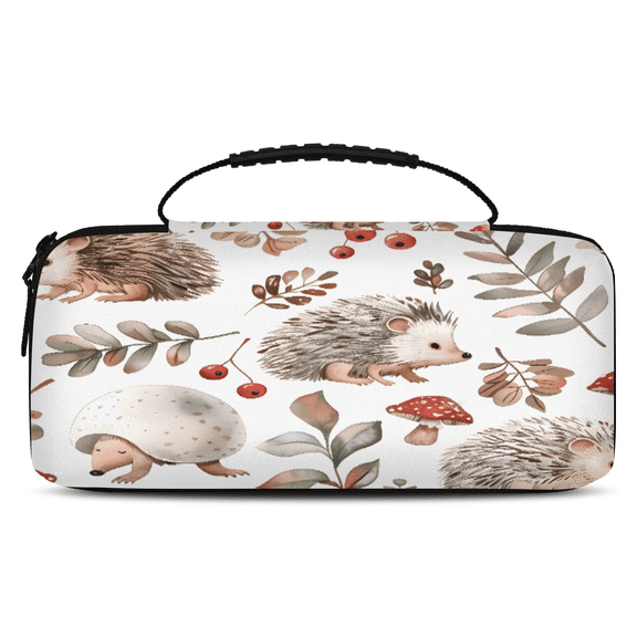 Herdesigns Cute Hedgehog Carrying Case for Nintendo Switch OLED Model 2021 & Switch 2017 with 20 Game Card Slots, Portable Travel Carry Case for Accessories and Console