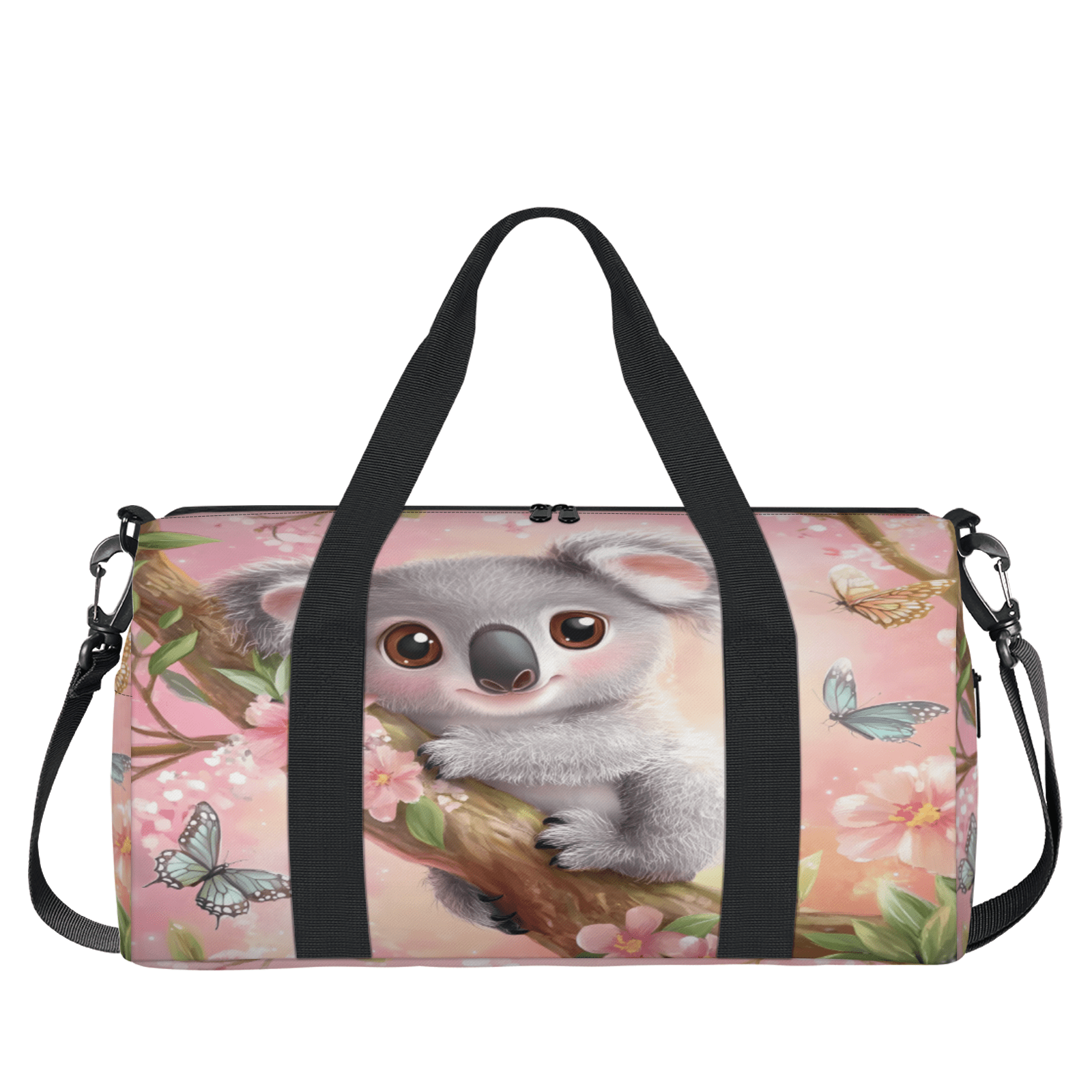 Herdesigns Cute Koala Gym Bag for Women, Animals Duffle Bag for Travel Sport, Lightweight Waterproof Carry on Weekender Overnight Dance Yoga Workout Bags