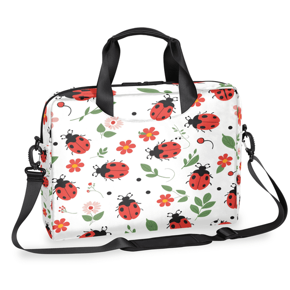 Herdesigns Cute Ladybugs Laptop Bag for Women Men, Computer Case Briefcase Messenger Bags, 15-15.6 inch Laptop Sleeve Shoulder Bag