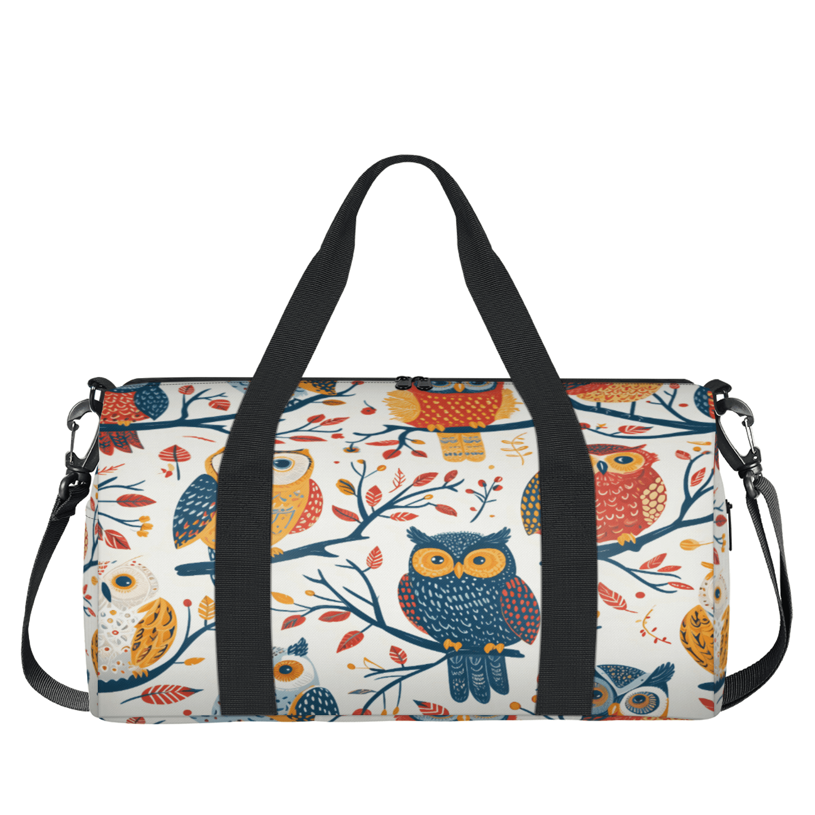 Herdesigns Cute Owl Birds Gym Bag for Women, Duffle Bag for Travel Sport, Lightweight Waterproof Carry on Weekender Overnight Dance Yoga Workout Bags