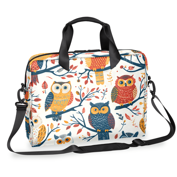 Herdesigns Cute Owl Birds Laptop Bag for Women Men, Computer Case Briefcase Messenger Bags, 15-15.6 inch Laptop Sleeve Shoulder Bag