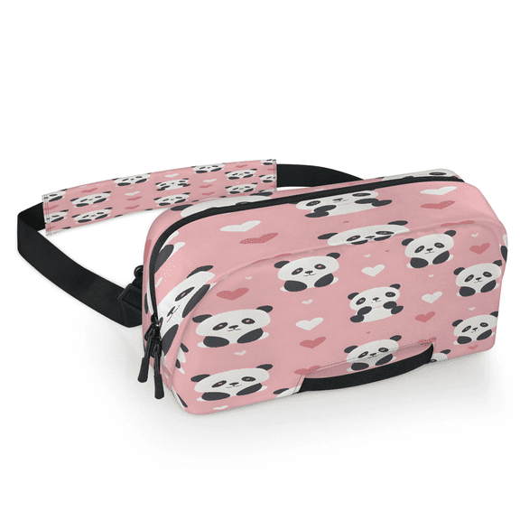Herdesigns Cute Panda Carrying Case Bag for Gaming Console, Waterproof Travel Crossbody Sling Bag Compatible with Nintendo Switch 2, Adjustable Shoulder Strap Chest Bag, Animal Panda