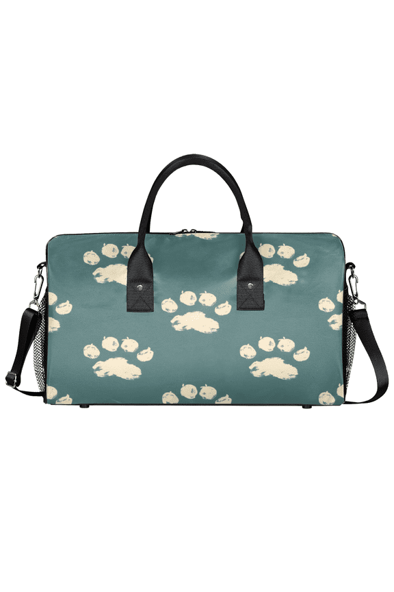 Cute Paw Print Gym Bag for Women Men, Travel Duffle Bag Lightweight Waterproof Carry on Weekender Overnight Tote for Dance Cheer Sport, Dog Paw