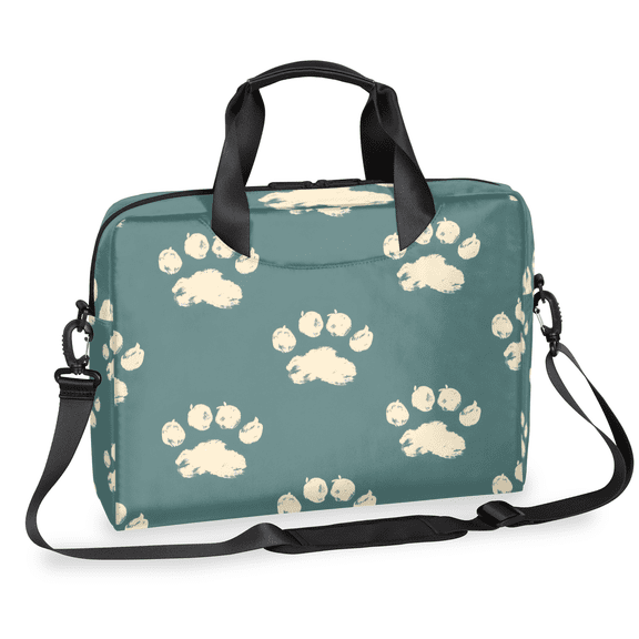 Herdesigns Cute Paw Print Laptop Bag for Women Men, Computer Case Briefcase Messenger Bags, 15-15.6 inch Laptop Sleeve Shoulder Bag