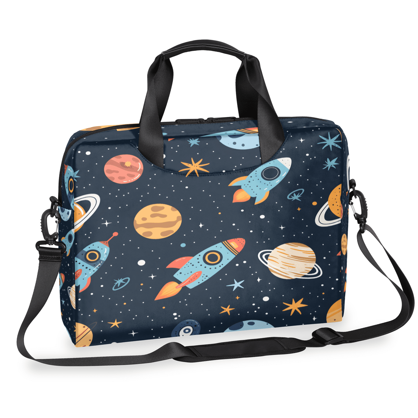 Herdesigns Cute Planet Laptop Bag for Women Men, Computer Case Briefcase Messenger Bags, 15-15.6 inch Laptop Sleeve Shoulder Bag