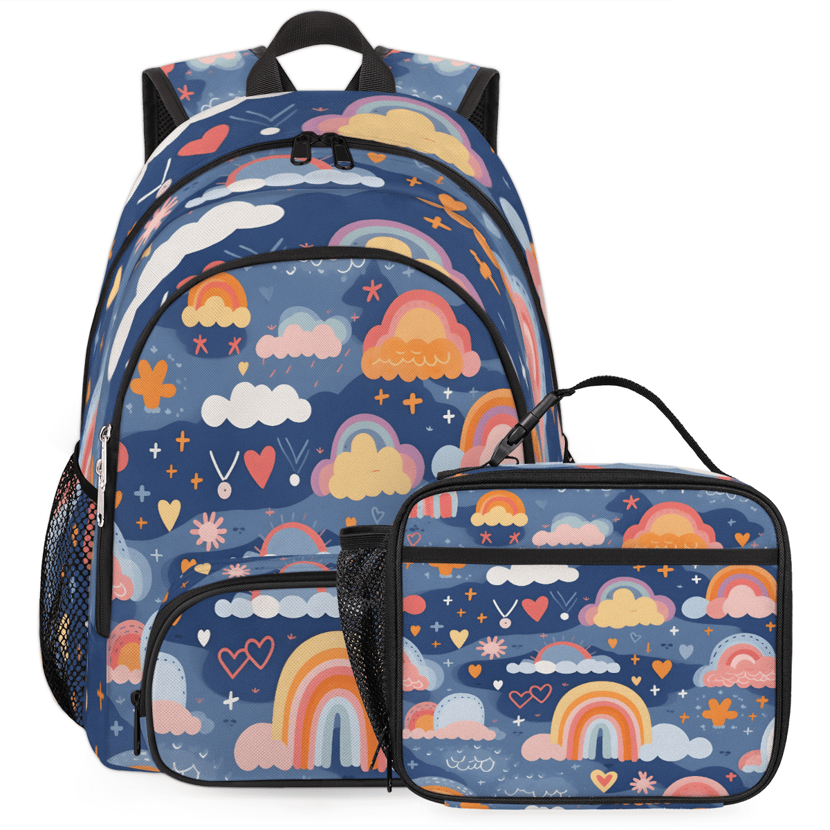 Herdesigns Cute Rainbow Backpack with Lunch Box Cute Retro  display picture 1