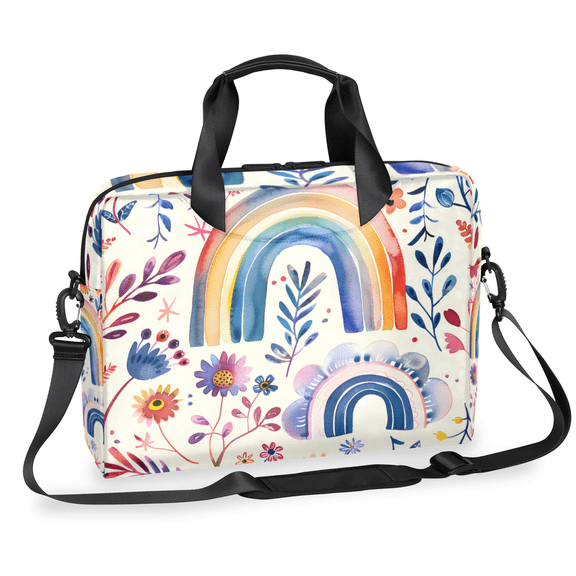Herdesigns Cute Rainbow Laptop Bag for Women Men, Computer Case Briefcase Messenger Bags, 15-15.6 inch Laptop Sleeve Shoulder Bag