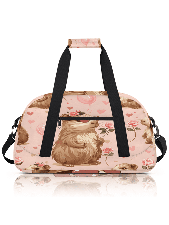 Cute Sports Duffle Bag for Women & Men, Hamster Gym Bag Dance Bag Overnight Bag Carry On Weekender Travel Bag