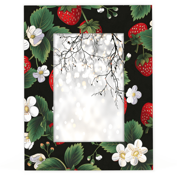 Herdesigns Cute Strawberry 4x6 Picture Frame Wood Photo Frame Table Display or Wall Hanging Decoration for Vertical or Horizontal Display