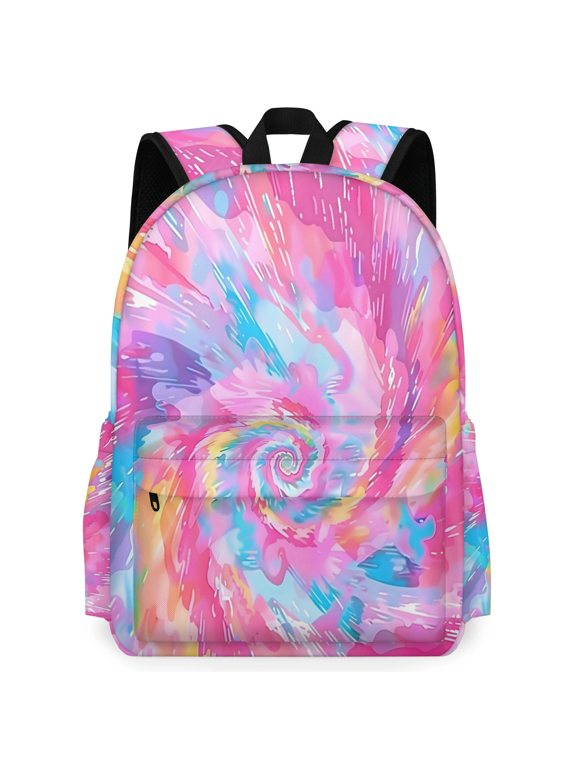 Cute Tie Dye Colorful Rainbow Backpack for Men Women Large Capacity Laptop Backpack Casual Daypack for Work Travel