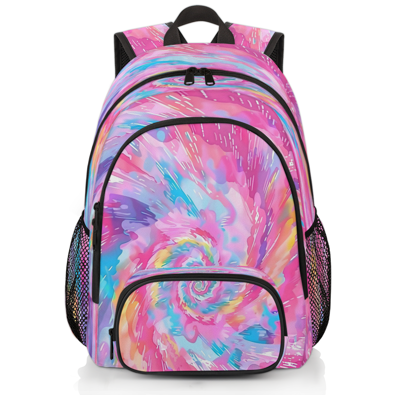 Colorful Rainbow Tie Dye Laptop Backpack Herdesigns-Colorful-Tie-Dye-  main image 4