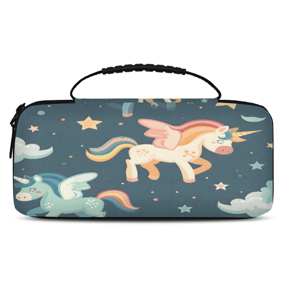 Herdesigns Cute Unicorn Cloud Carrying Case for Nintendo Switch OLED Model 2021 & Switch 2017 with 20 Game Card Slots, Portable Travel Carry Case for Accessories and Console
