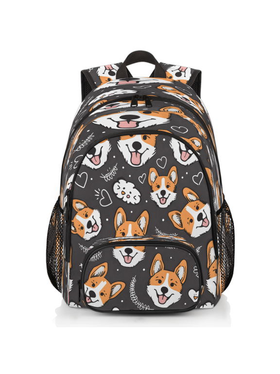 Cute Welsh Corgi Dog Laptop Backpack for Women Men, 18.3 Inch Large Computer Backpacks Fashion Teacher Nurse Bag Casual Daypack for Work Travel