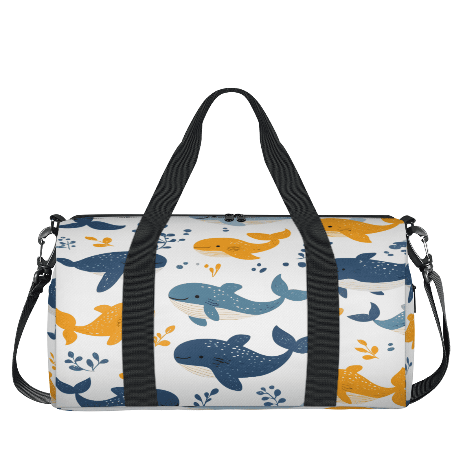 Herdesigns Cute Whale Gym Bag for Women, Duffle Bag for Travel Sport, Funny Ocean Lightweight Waterproof Carry on Weekender Dance Yoga Workout Bags