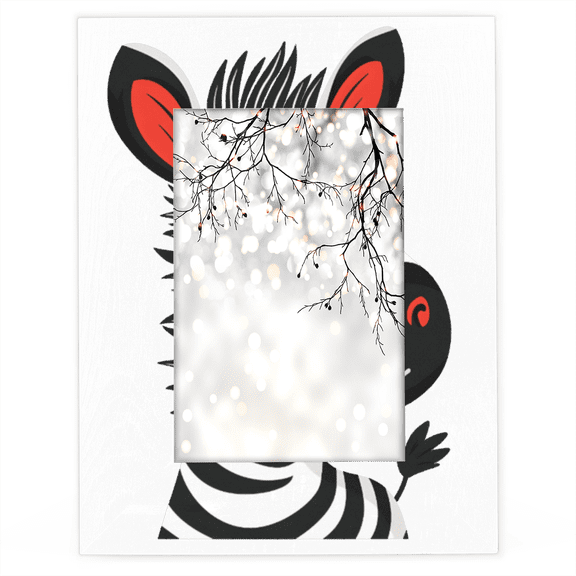 Herdesigns Cute Zebra 4x6 Picture Frame Wood Photo Frame Table Display or Wall Hanging Decoration for Vertical or Horizontal Display