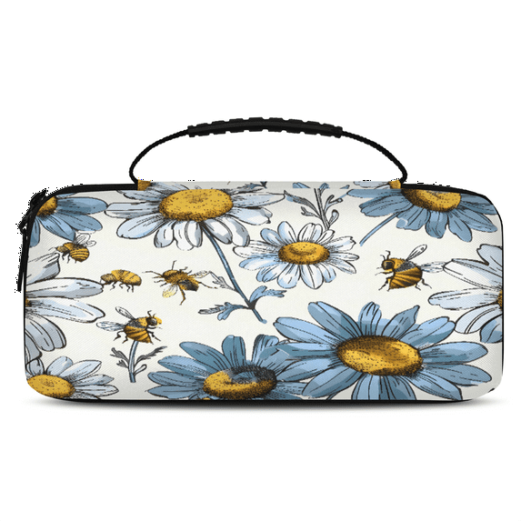 Herdesigns Daisy Bee Carrying Case for Nintendo Switch OLED Model 2021 & Switch 2017 with 20 Game Card Slots, Portable Travel Carry Case for Accessories and Console