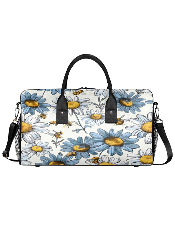 Daisy Bee Travel Duffle Bag Sport Gym Bag, Waterproof Weekender Overnight Carry on Tote for Women Men,