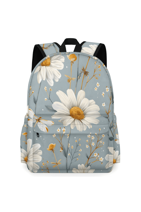 Daisy Floral Backpack for Men Women Large Capacity Laptop Backpack Casual Daypack for Work Travel