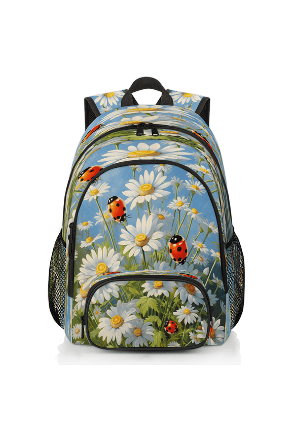 Daisy Ladybugs Laptop Backpack for Women Men, 18.3 Inch Large Computer Backpacks Fashion Teacher Nurse Bag Casual Daypack for Work Travel