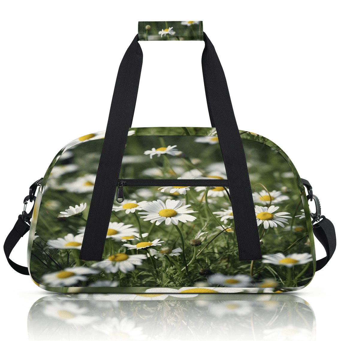 Herdesigns Daisy Sports Duffle Bag for Women & Men, Floral Gym Bag Dance Bag Overnight Bag Carry On Weekender Travel Bag