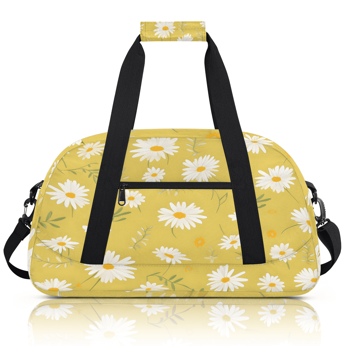 Herdesigns Daisy Sports Duffle Bag for Women & Men, Spring Floral Gym Bag Dance Bag Overnight Bag Carry On Weekender Travel Bag