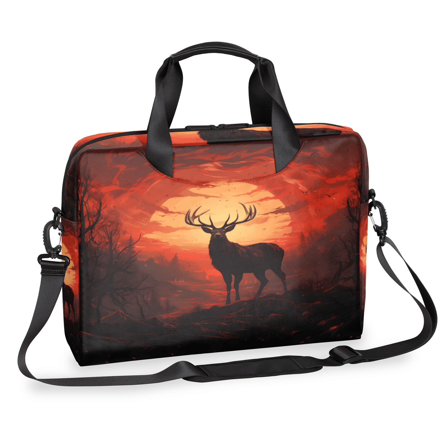 Herdesigns Deer Laptop Bag for Women Men, Computer Case Briefcase Messenger Bags, 15-15.6 inch Laptop Sleeve Shoulder Bag