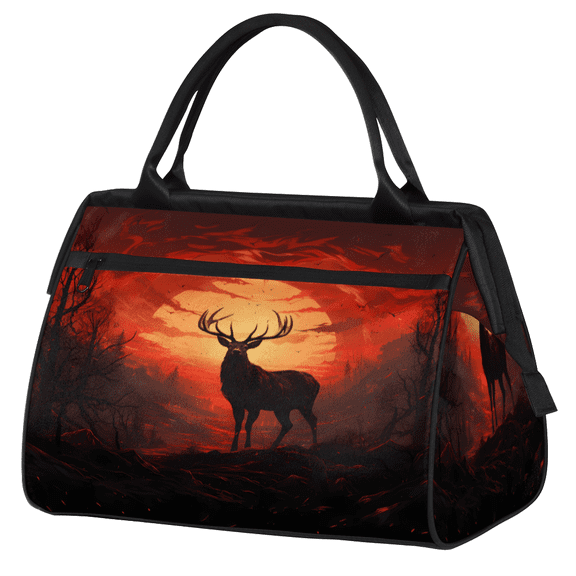Herdesigns Deer Overnight Weekender Bag for Women Men Wildlife Deer Carry On Overnight Travel Duffle Bag Labor Delivery Bag for Hospital