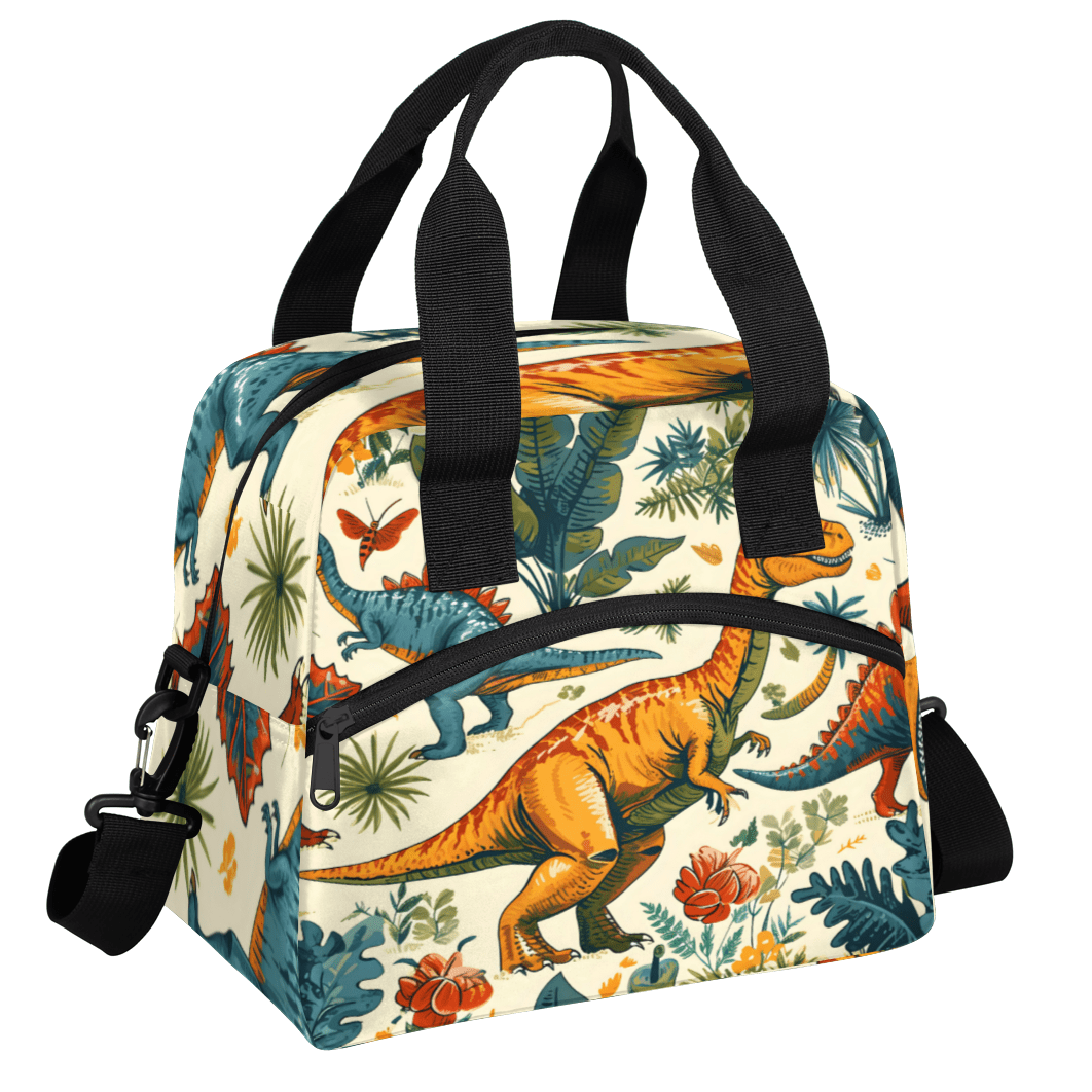 Herdesigns Dinosaur Insulated Lunch Bag for Women Men Adults Large Reusable Lunch Box Animals Leakproof Cooler Tote Bags with Adjustable Shoulder Strap
