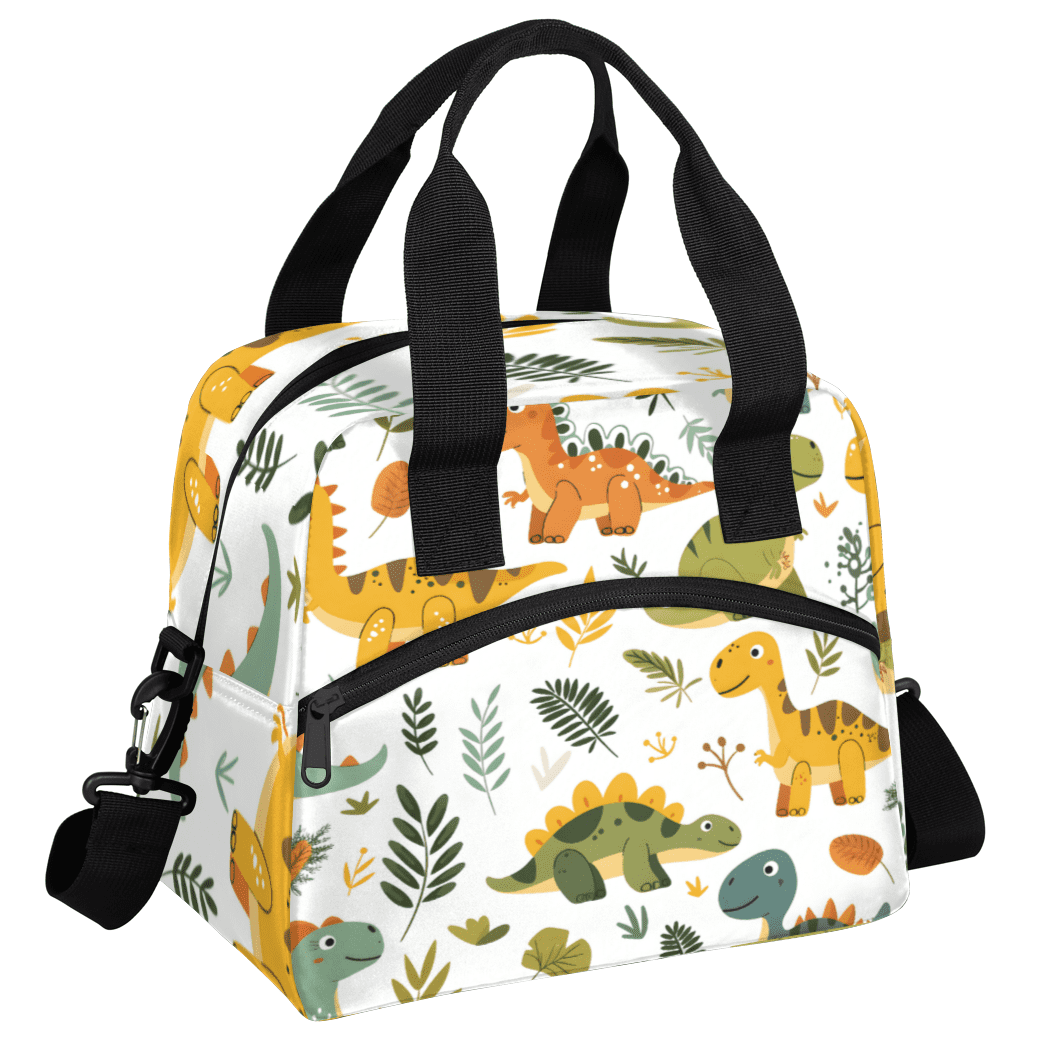 Herdesigns Dinosaur Insulated Lunch Bag for Women Men Adults Large Reusable Lunch Box Cute Dino Leakproof Cooler Tote Bags with Adjustable Shoulder Strap