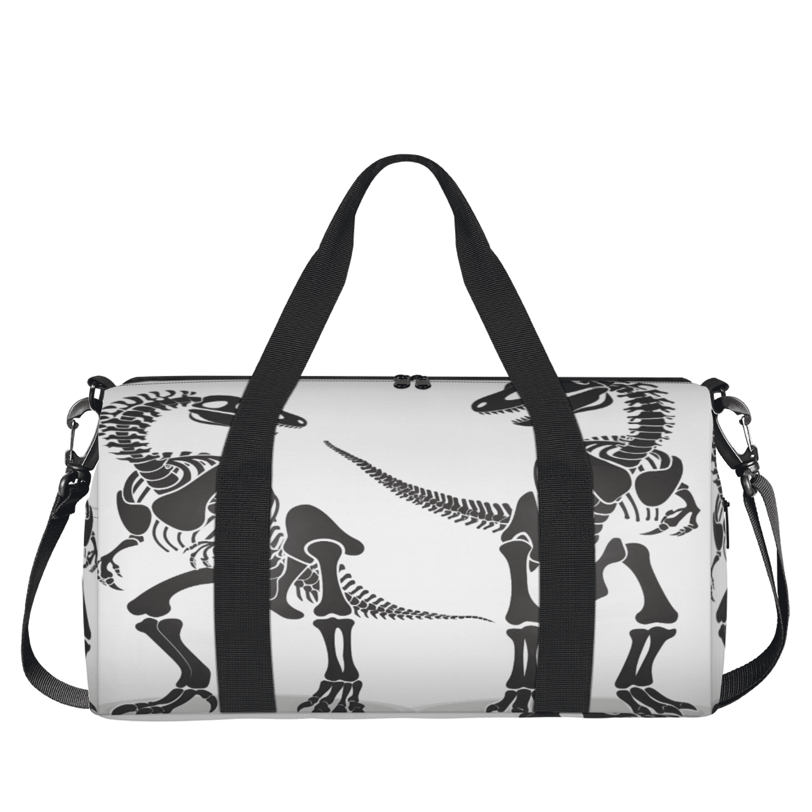 Herdesigns Dinosaur Skeletons Gym Bag for Women, Duffle Bag for Travel Sport, Lightweight Waterproof Carry on Weekender Overnight Dance Yoga Workout Bags