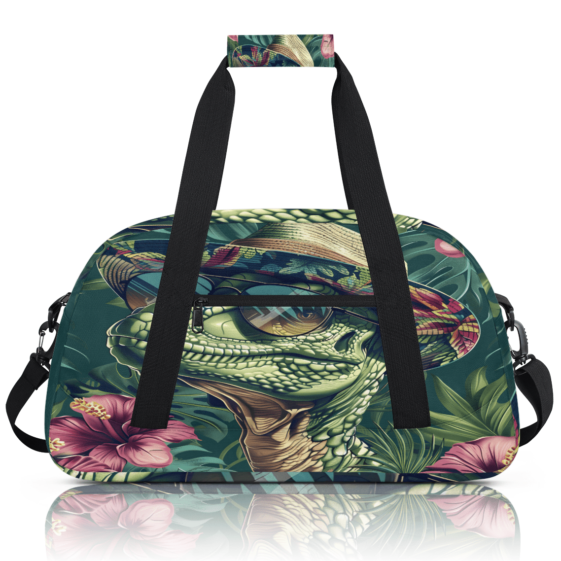 Herdesigns Dinosaur Sports Duffle Bag for Women & Men, Dinosaur Jungle Funny Gym Bag Dance Bag Overnight Bag Carry On Weekender Travel Bag