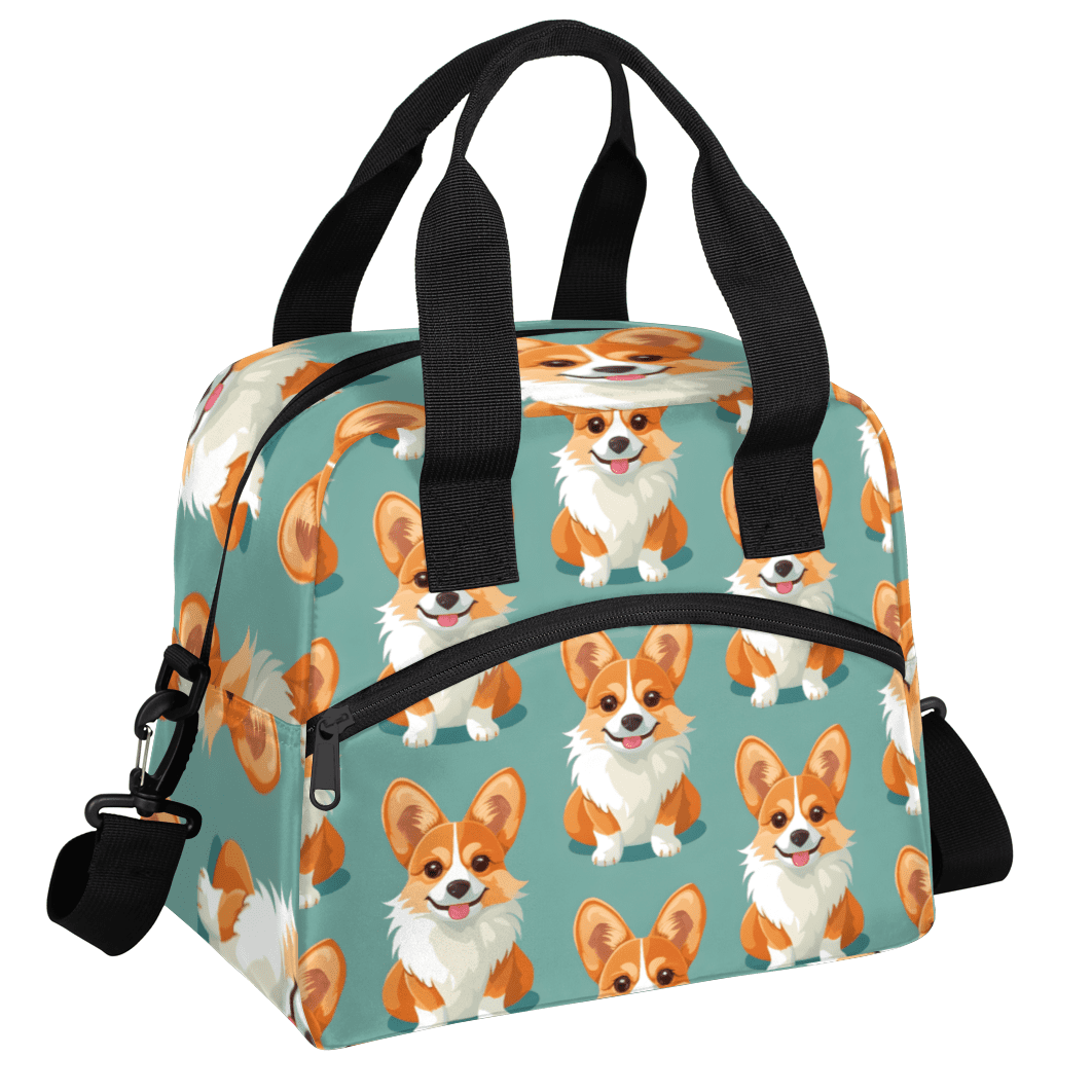 Herdesigns Dog Insulated Lunch Bag for Women Men Adults Large Reusable Lunch Box Puppy Dog Leakproof Cooler Tote Bags with Adjustable Shoulder Strap