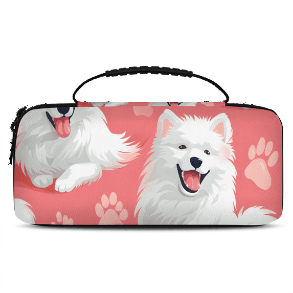 Herdesigns Dog Paw Carry Case Compatible with Nintendo Switch 2, with 20 Game Card Slots, Pink Portable Travel Carrying Case Pouch for Accessories & Games