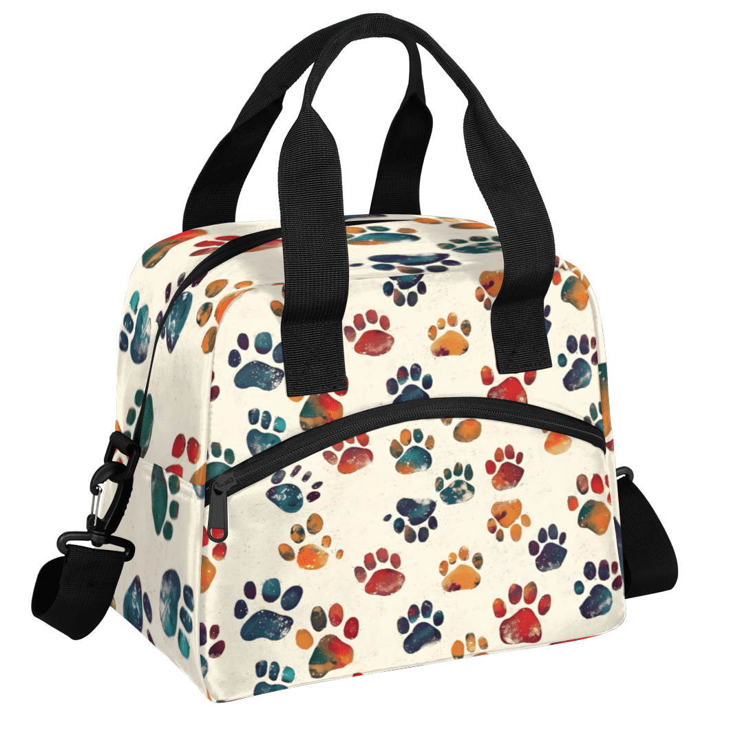 Herdesigns Dog Paw Print Insulated Lunch Bag for Women Men Adults Large ...