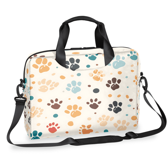 Herdesigns Dog Paw Print Laptop Bag for Women Men, Computer Case Briefcase Messenger Bags, 15-15.6 inch Laptop Sleeve Shoulder Bag