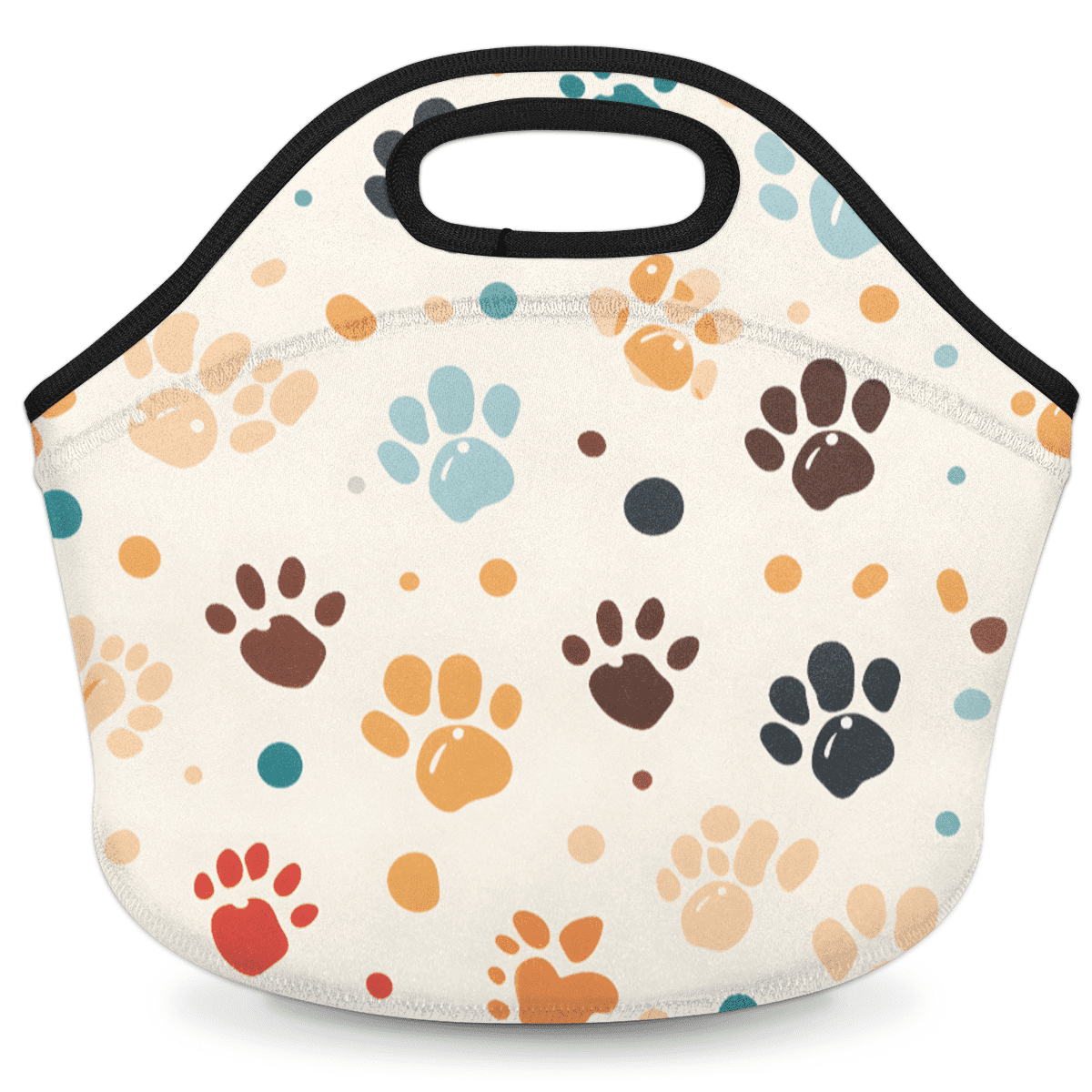 Herdesigns Dog Paw Print Neoprene Lunch Bag, Cute Insulated Lunch Box ...