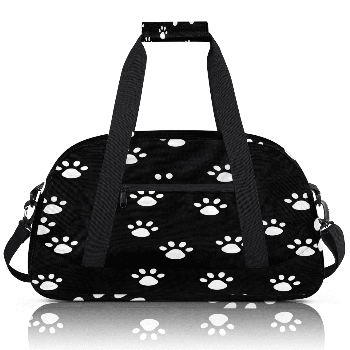 Herdesigns Dog Paws Print Sports Duffle Bag for Women & Men, Paws Print Gym Bag Dance Bag Overnight Bag Carry On Weekender Travel Bag