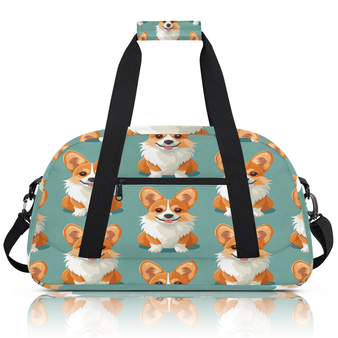 Herdesigns Dog Sports Duffle Bag for Women & Men, Puppy Dog Gym Bag Dance Bag Overnight Bag Carry On Weekender Travel Bag