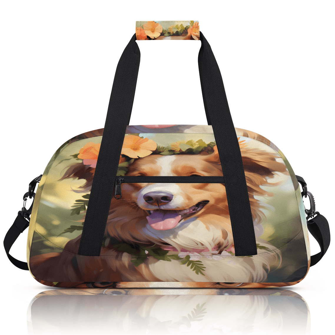 Herdesigns Dogs Sports Duffle Bag for Women & Men, Dog Gym Bag Dance Bag Overnight Bag Carry On Weekender Travel Bag