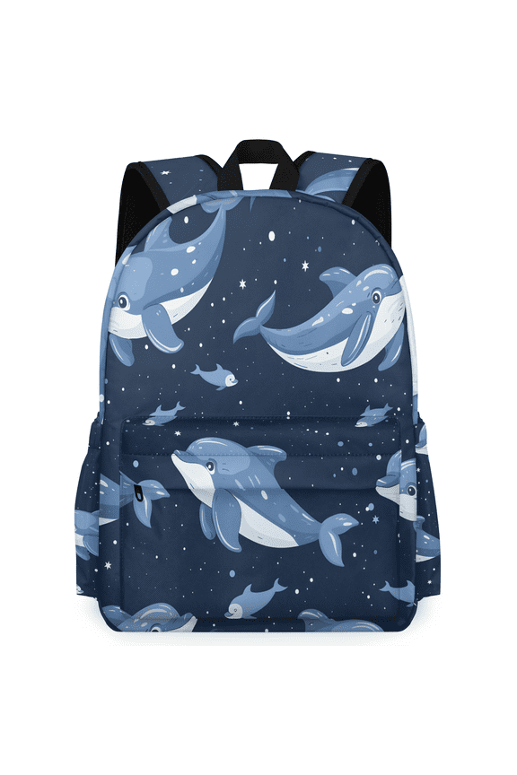 Dolphin Backpack for Men Women, Lightweight Laptop Backpack 16.3 Inch Wildlife Ocean Cute Animals Casual Daypack for Travel Work Commuter