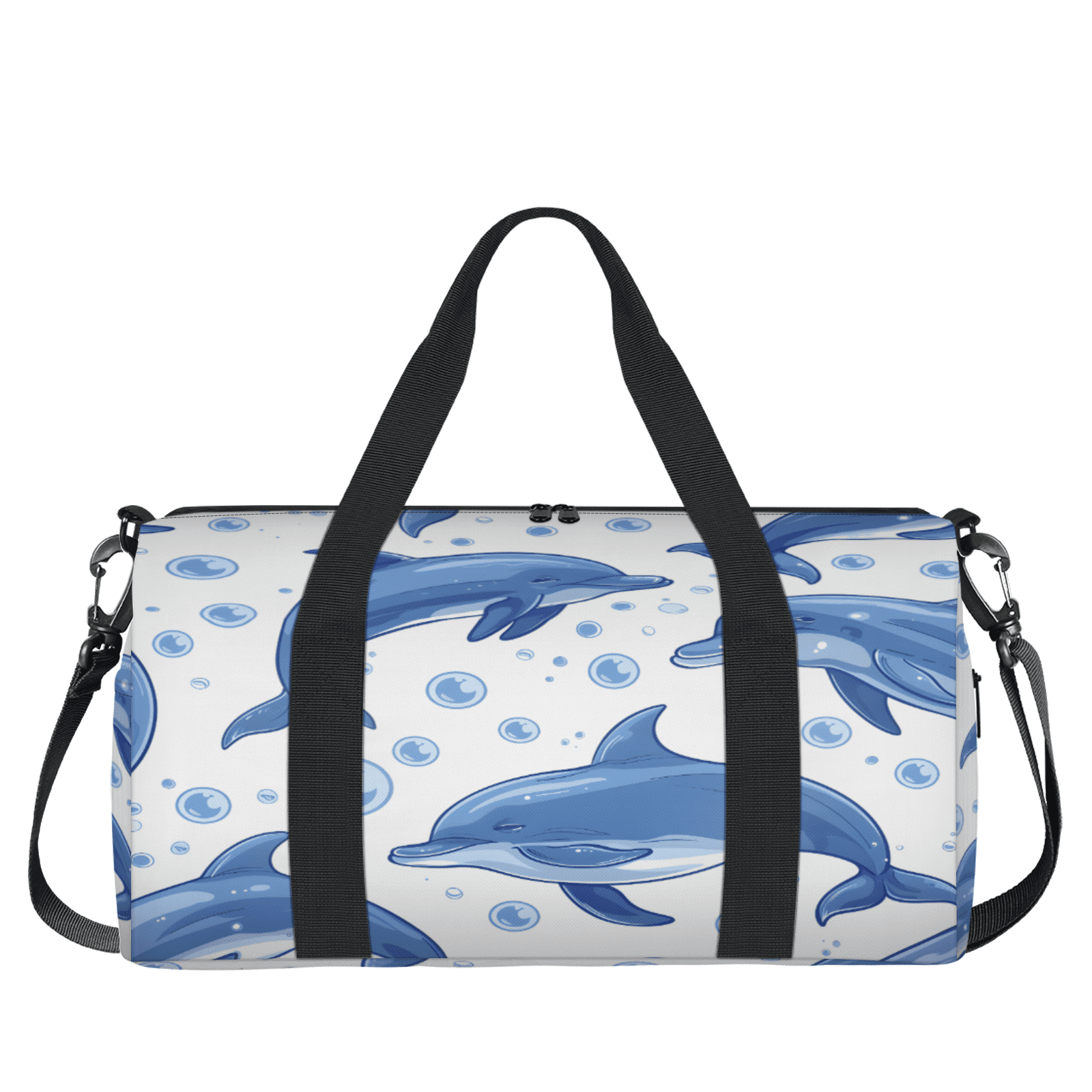 Herdesigns Dolphin Gym Bag for Women, Duffle Bag for Travel Sport, Sea Animal Lightweight Waterproof Carry on Weekender Dance Yoga Workout Bags