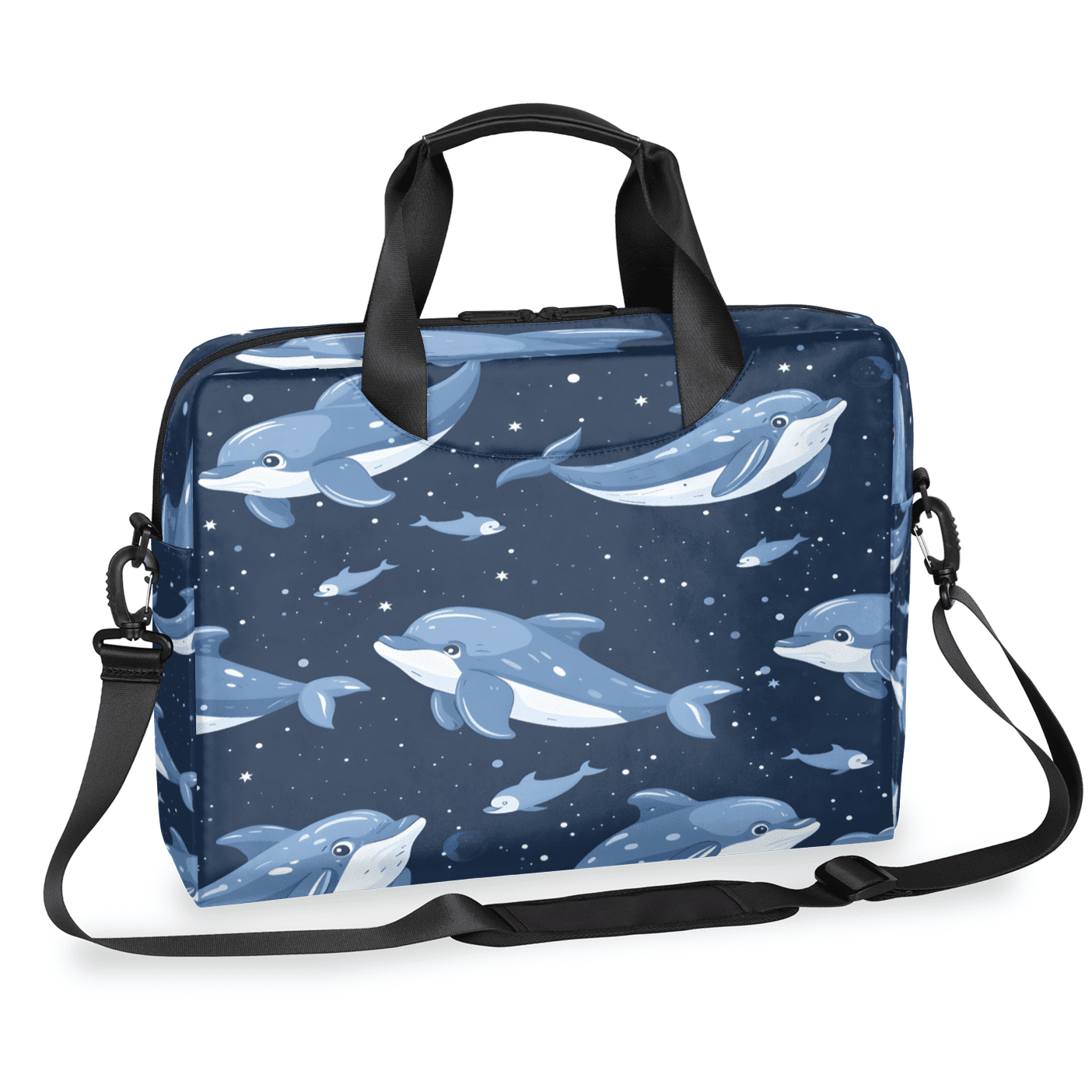 Herdesigns Dolphin Laptop Bag for Women Men, Computer Case Briefcase Messenger Bags, 15-15.6 inch Laptop Sleeve Shoulder Bag