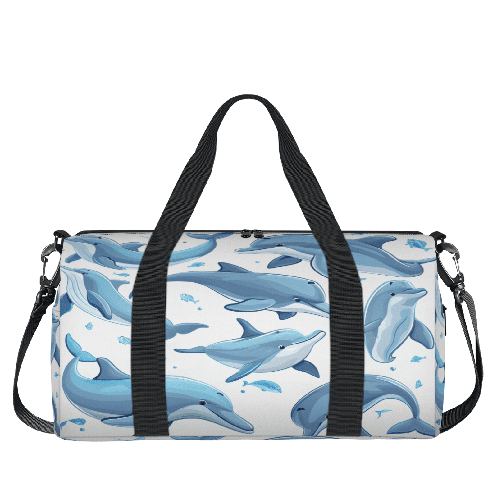 Herdesigns Dolphin Travel Duffle Bag Sports Yoga Weekender Overnight Carry on Workout Bags Lightweight Waterproof Gym Tote Bag for Women Animal Fish