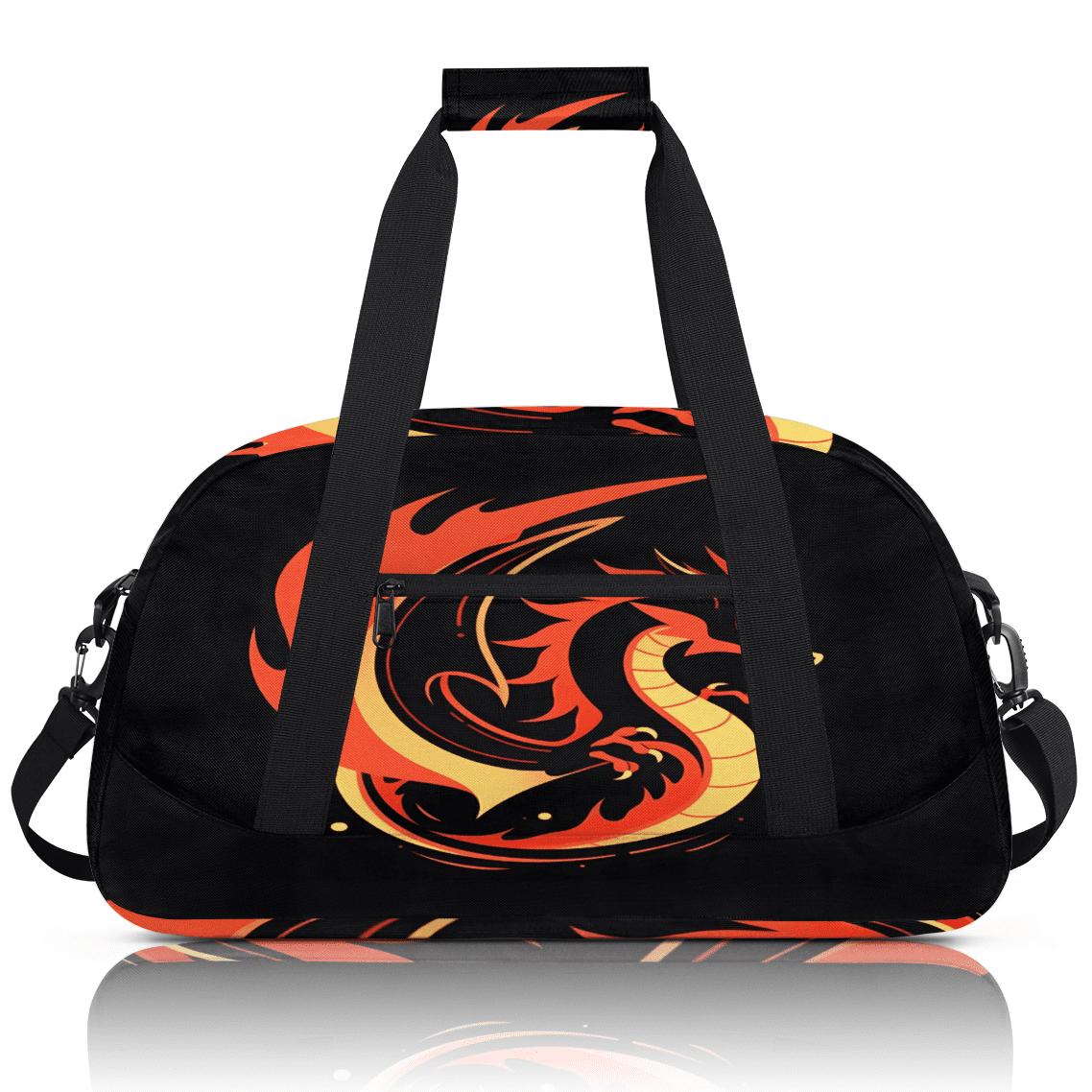 Herdesigns Dragon Sports Duffle Bag for Women & Men, Funny Gym Bag Dance Bag Overnight Bag Carry On Weekender Travel Bag