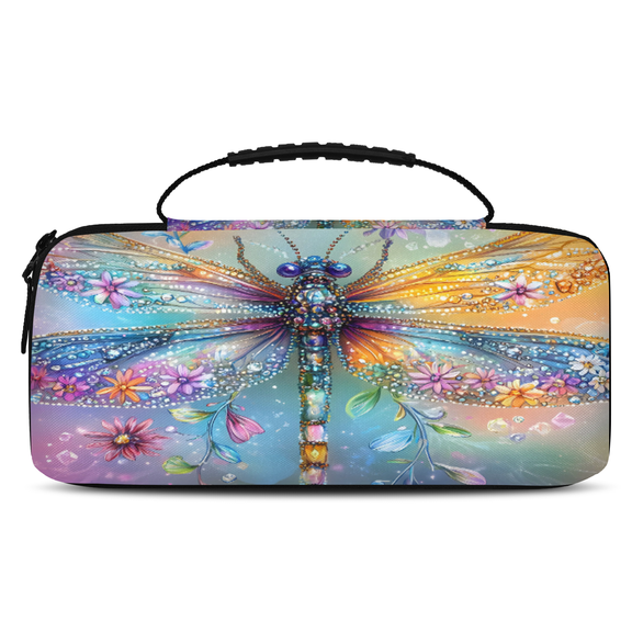 Herdesigns Dragonfly Carry Case Compatible with Nintendo Switch OLED 2021/Switch 2017, Animals Protective Travel Switch Carrying Case with 20 Game Card Slots for Switch Console & Accessories